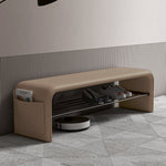 EcoSimplicity | Stylish Modern Synthetic Leather Entryway Bench 4