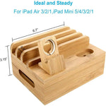 EcoSmart | Bamboo Charging Station with 5 USB Ports & Cable Management | Organize Up to 9 Devices 1