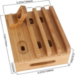 EcoSmart | Bamboo Charging Station with 5 USB Ports & Cable Management | Organize Up to 9 Devices 4