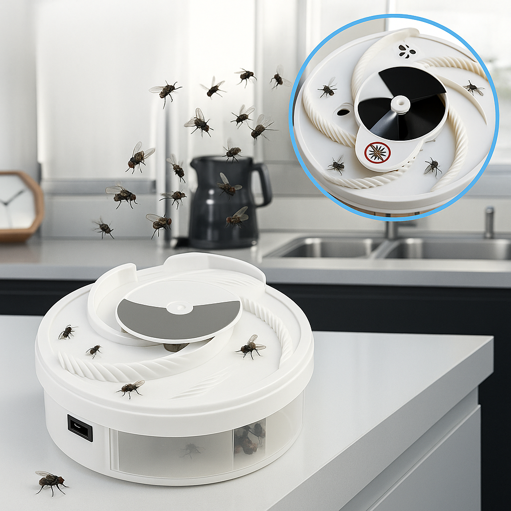 EcoTrappe | Electric Fly Catcher with LED Light & USB Power | Natural Solution for a Fly-Free Home 0