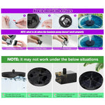 Eco Fountain | Solar-Powered Water Feature with 60 LED Lights | Adjustable Spray Patterns for Outdoor Ambiance 6