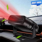 Portable Car Heater, 12V Plug In Car Heater with Fan Mode, Car Defroster for Windshield with 360 Rotating Holder