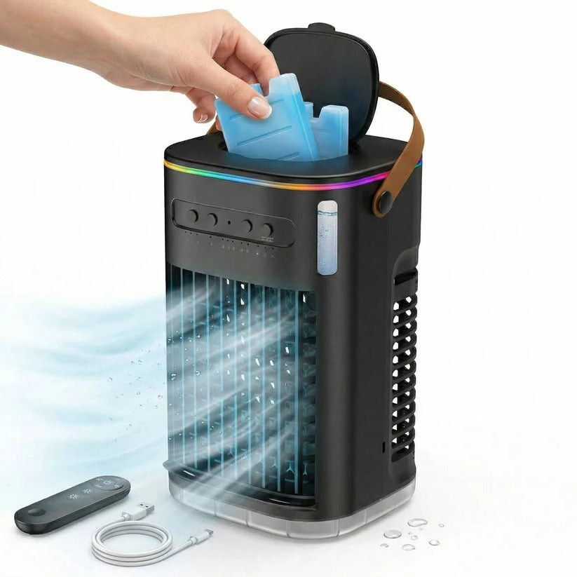 Efficient Personal Air Cooler with 1.2L Reservoir & Remote Control | Quiet Operation for Comfort 0