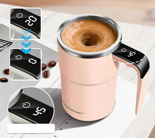 Effortless Brew | Rechargeable Self-Stirring Coffee Mug with Magnetic Rotation | Portable Stainless Steel Mixer for Perfectly Blended Drinks 0