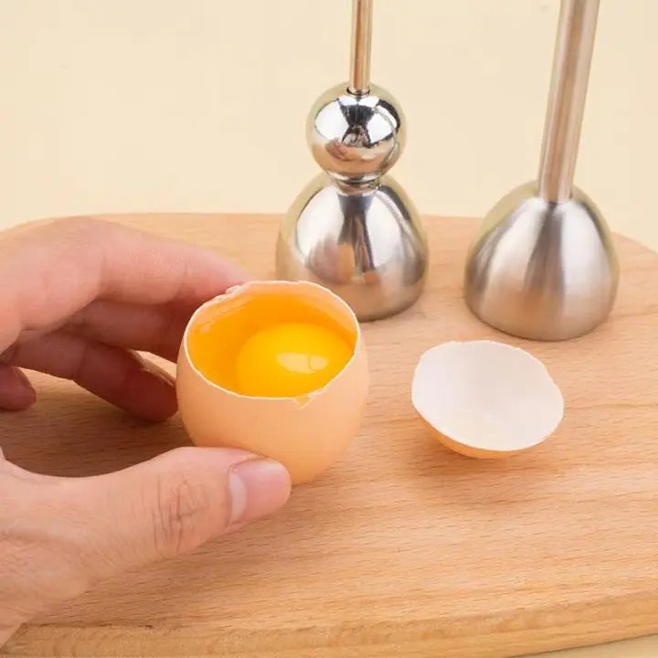 Egg Cracker Tool | Stainless Steel Egg Opener with Tapping Design | Effortless Cracking for All Egg Types 4