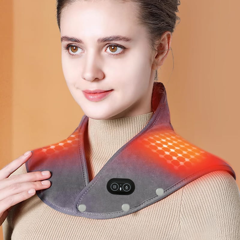Electric Heating Pad for Neck and Shoulders with Adjustable Intensity | Soothing Vibration for Ultimate Relaxation 0