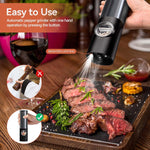 Electric Salt and Pepper Grinder Set with LED Light | One-Handed Operation for Effortless Seasoning 6