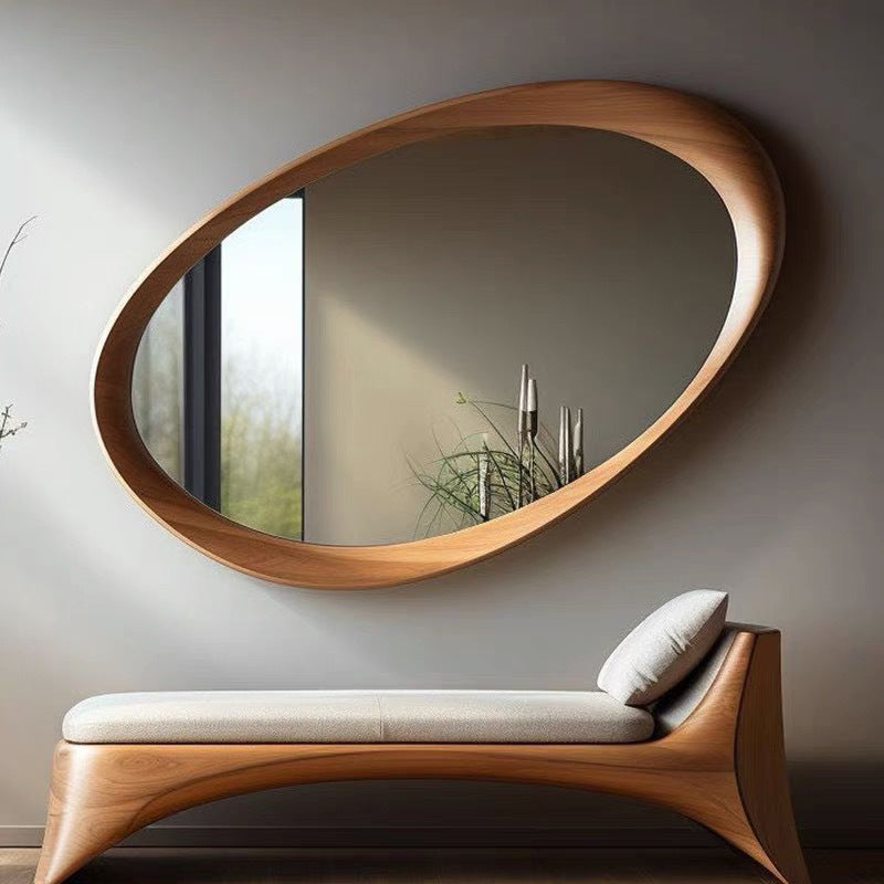EleganceMirror | Timeless Vintage Rubberwood Wall Mirror for Bedroom 0