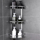 Elegant Aluminum | Bathroom Corner Shelf with 3-Layer Design | Durable Storage Solution for Organized Shower Essentials 0