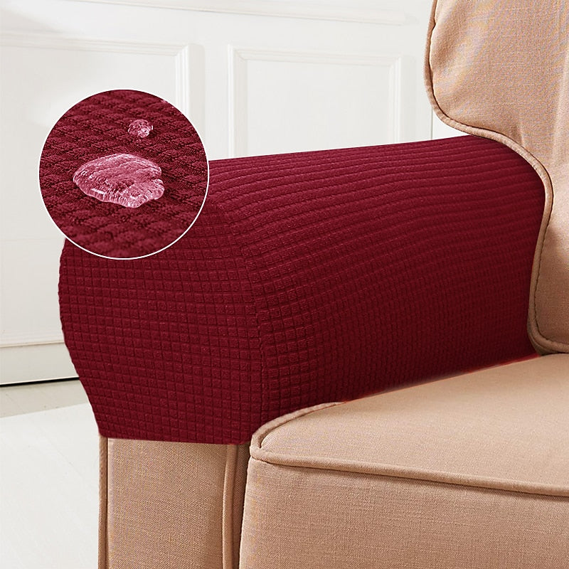 Elegant Armrest Covers | Stretch Spandex Set of 2 in Bordeaux for Stylish Protection 17