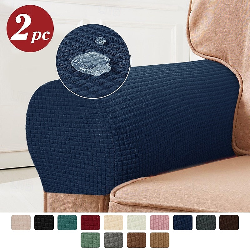 Elegant Armrest Covers | Stretch Spandex Set of 2 in Bordeaux for Stylish Protection 8