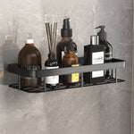 Elegant Bathroom Shelves | Floating Shower Shelf with Metal Suction Cups | Stylish Storage Solution for Easy Organization 0