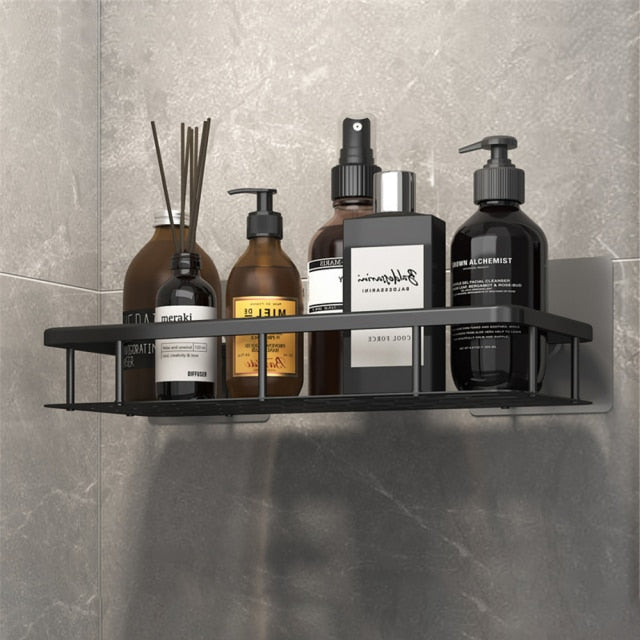 Elegant Bathroom Shelves | Floating Shower Shelf with Metal Suction Cups | Stylish Storage Solution for Easy Organization 10