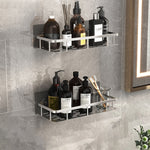 Elegant Bathroom Shelves | Floating Shower Shelf with Metal Suction Cups | Stylish Storage Solution for Easy Organization 11