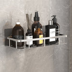 Elegant Bathroom Shelves | Floating Shower Shelf with Metal Suction Cups | Stylish Storage Solution for Easy Organization 3