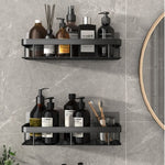 Elegant Bathroom Shelves | Floating Shower Shelf with Metal Suction Cups | Stylish Storage Solution for Easy Organization 5