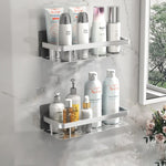 Elegant Bathroom Shelves | Floating Shower Shelf with Metal Suction Cups | Stylish Storage Solution for Easy Organization 6