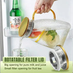 Elegant Borosilicate Glass Pitcher with Lid & Strainer | 1.8L Capacity for Refreshing Beverages 1