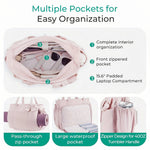 Elegant Bow Tote Bag for Women with Zipper Closure | Lightweight Nylon Handbag for Work & Travel 6
