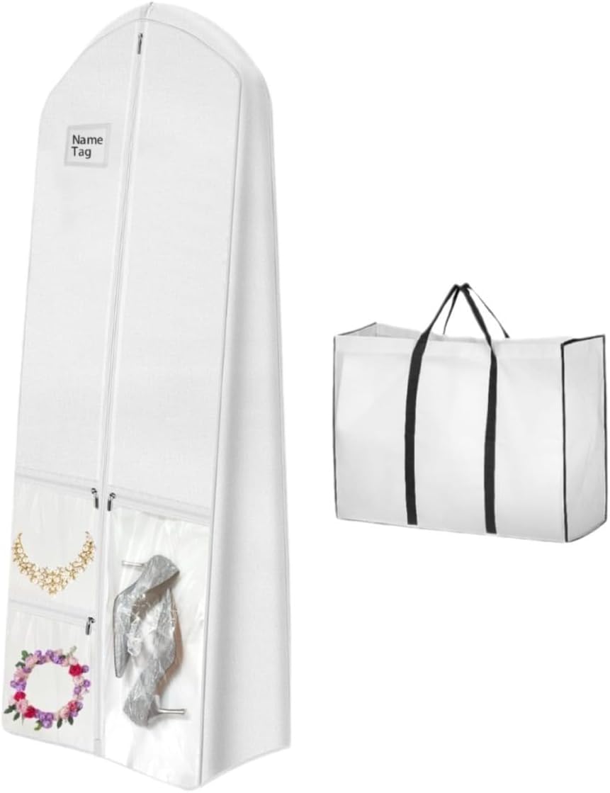 Elegant Bridal Gown Storage Set | Extra-Large Dustproof Garment Bag for Wedding Dresses 0