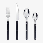 Elegant Cutlery Set | 24-Piece Stainless Steel Flatware with Black Handles | Durable Design for Stylish Dining 0