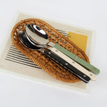Elegant Cutlery Set | 24-Piece Stainless Steel Flatware with Black Handles | Durable Design for Stylish Dining 4
