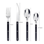 Elegant Cutlery Set | 24-Piece Stainless Steel Flatware with Black Handles | Durable Design for Stylish Dining 8