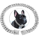 Elegant Dog Collar with Zirconia Diamonds | Luxury Gold Chain Design for Stylish Pets 4