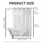 Elegant Double Layer Shower Curtain Set with Waffle Texture | Hookless Design for Easy Installation 1