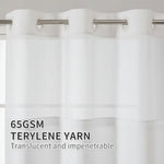 Elegant Double Layer Shower Curtain Set with Waffle Texture | Hookless Design for Easy Installation 2
