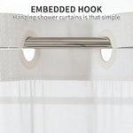 Elegant Double Layer Shower Curtain Set with Waffle Texture | Hookless Design for Easy Installation 3
