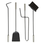 Elegant Fireplace Tool Set | 4-Piece Stainless Steel Tools with Wall-Mounted Rack for Easy Access 2