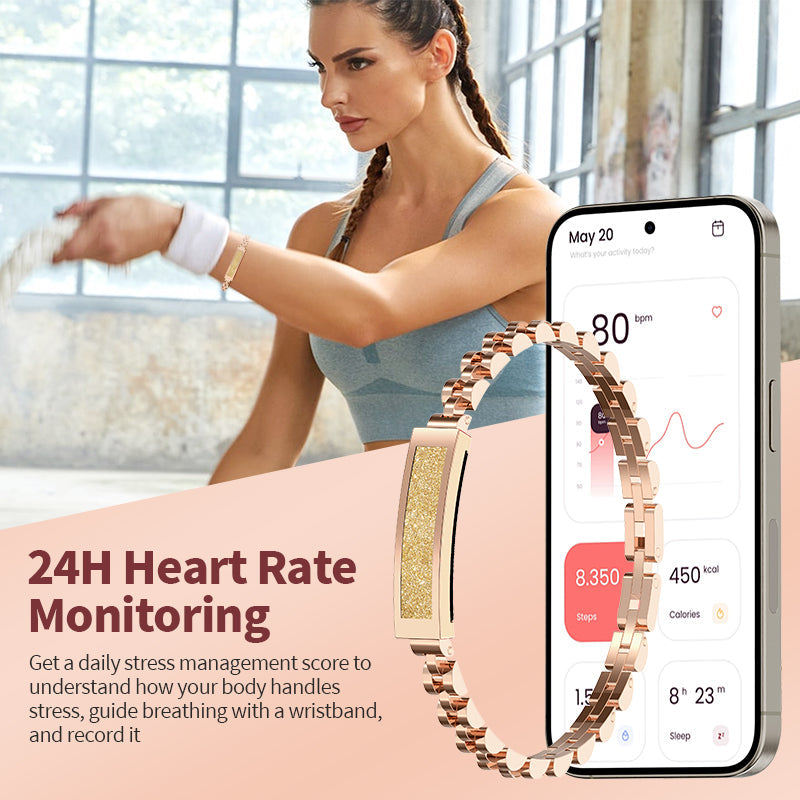 Elegant Fitness Tracker Bracelet | Bluetooth Activity Monitor with 5-Day Battery Life | Stylish Design for Daily Health Tracking 6
