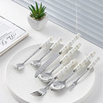 Elegant Flatware Set | Stainless Steel Cutlery with Pearl-Style Handles | Durable & Dishwasher Safe for Everyday Dining 5