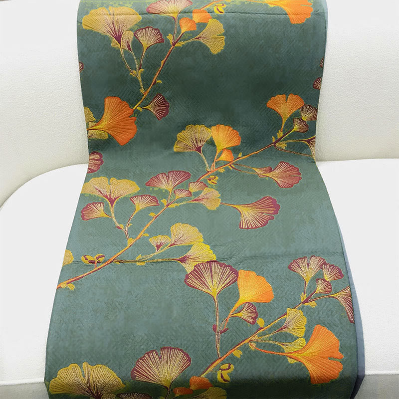 Elegant Ginkgo | Reversible Jacquard Cotton Quilt with Luxurious Comfort | Versatile Home Decor for Cozy Living 4