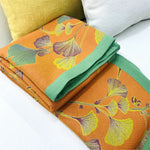 Elegant Ginkgo | Reversible Jacquard Cotton Quilt with Luxurious Comfort | Versatile Home Decor for Cozy Living 5