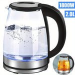 Elegant Glass Electric Kettle | 2L Rapid Boil with LED Light & Auto Shut-Off for Quick Beverages 2