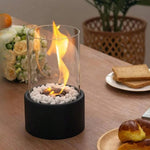 Elegant Glass Hearth | Compact Portable Fireplace with Ethanol Burner | Stylish Decor for Indoor & Outdoor Ambiance 0