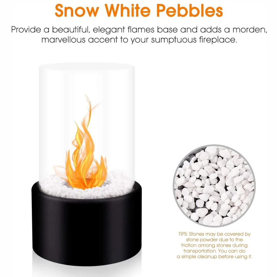 Elegant Glass Hearth | Compact Portable Fireplace with Ethanol Burner | Stylish Decor for Indoor & Outdoor Ambiance 3