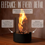 Elegant Glass Hearth | Compact Portable Fireplace with Ethanol Burner | Stylish Decor for Indoor & Outdoor Ambiance 6