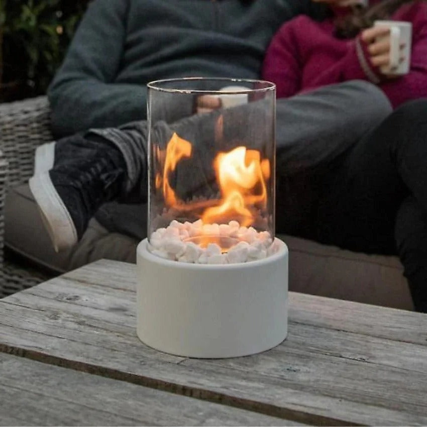Elegant Glass Hearth | Compact Portable Fireplace with Ethanol Burner | Stylish Decor for Indoor & Outdoor Ambiance 9