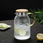 Elegant Glass Pitcher with Bamboo Lid | Heat-Resistant Design for Hot & Cold Beverages 1