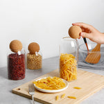 Elegant Glass Storage Jars Set | 3-Piece Glass Containers with Cork Lids for Stylish Kitchen Organization 1