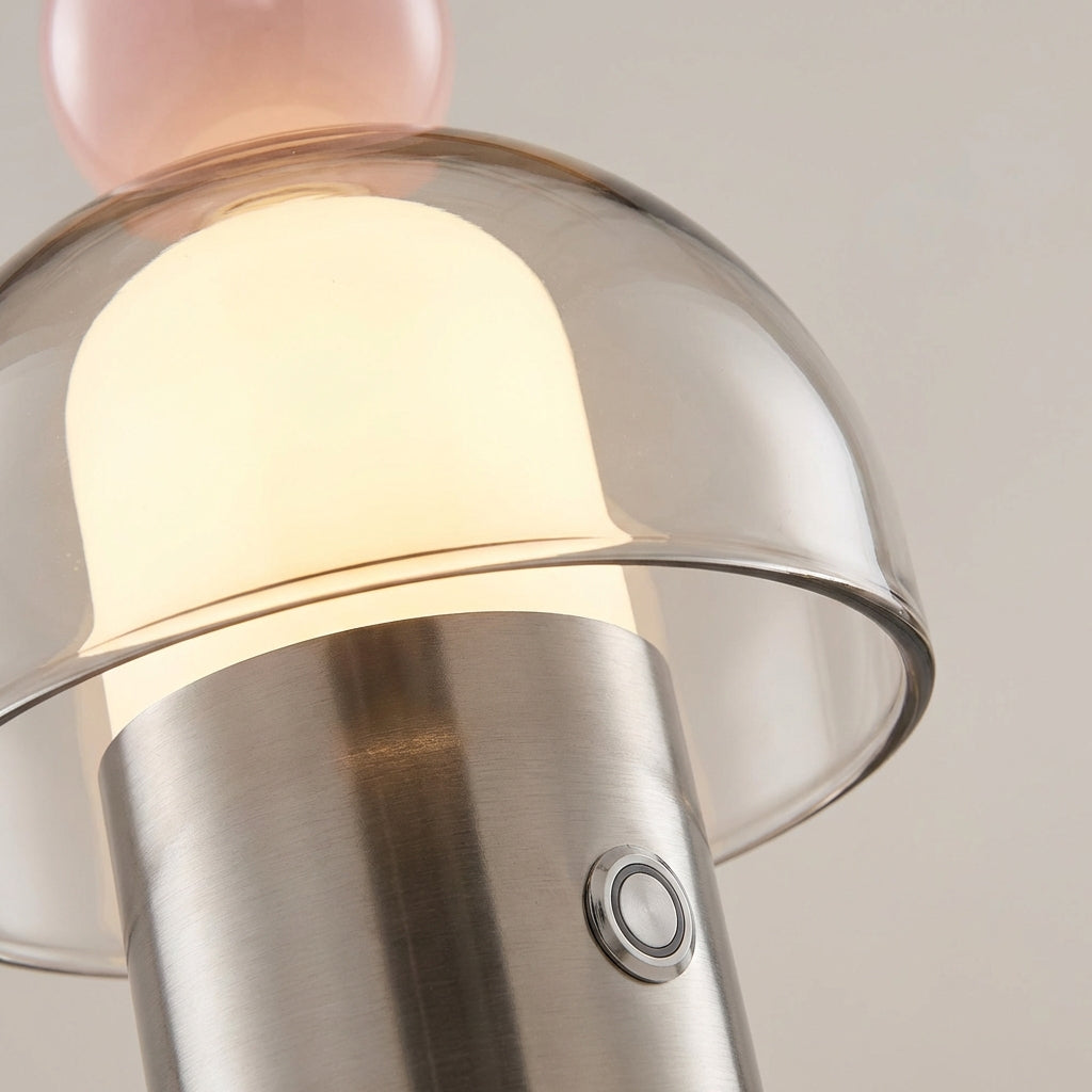 Elegant Glass Table Lamp with Dimmable LED | Rechargeable Design for Cozy Ambiance 3