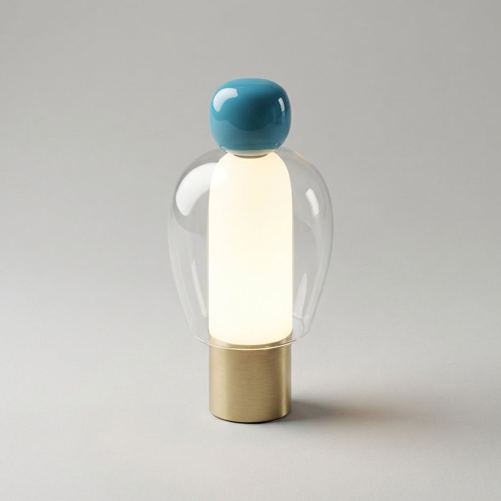 Elegant Glass Table Lamp with Dimmable LED | Rechargeable Design for Cozy Ambiance 4