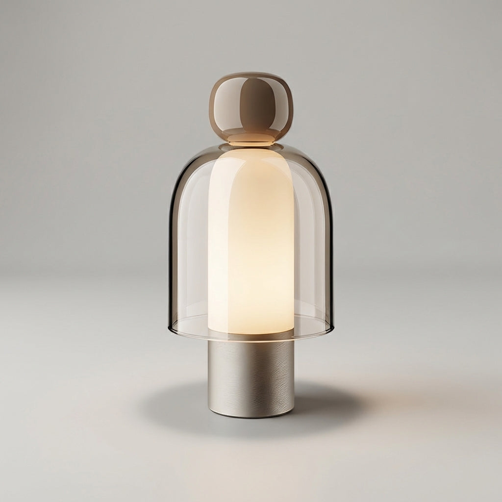 Elegant Glass Table Lamp with Dimmable LED | Rechargeable Design for Cozy Ambiance 5