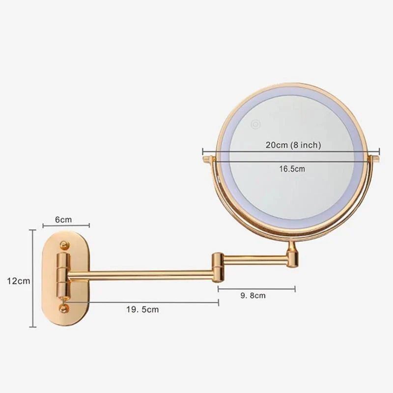 Elegant Gold Vanity Mirror with Lights & Adjustable LED for Flawless Makeup Application 8