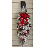 Elegant Holiday Decor | Cordless Prelit Christmas Trim with Auto-Timer | Premium Red and White Design for Festive Ambiance 4