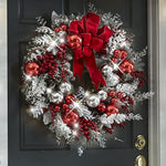 Elegant Holiday Decor | Cordless Prelit Christmas Trim with Auto-Timer | Premium Red and White Design for Festive Ambiance 7