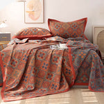Elegant Home Decor | Reversible Cotton Quilt with Petal Flower Pattern | Versatile Bedding for All Seasons 0